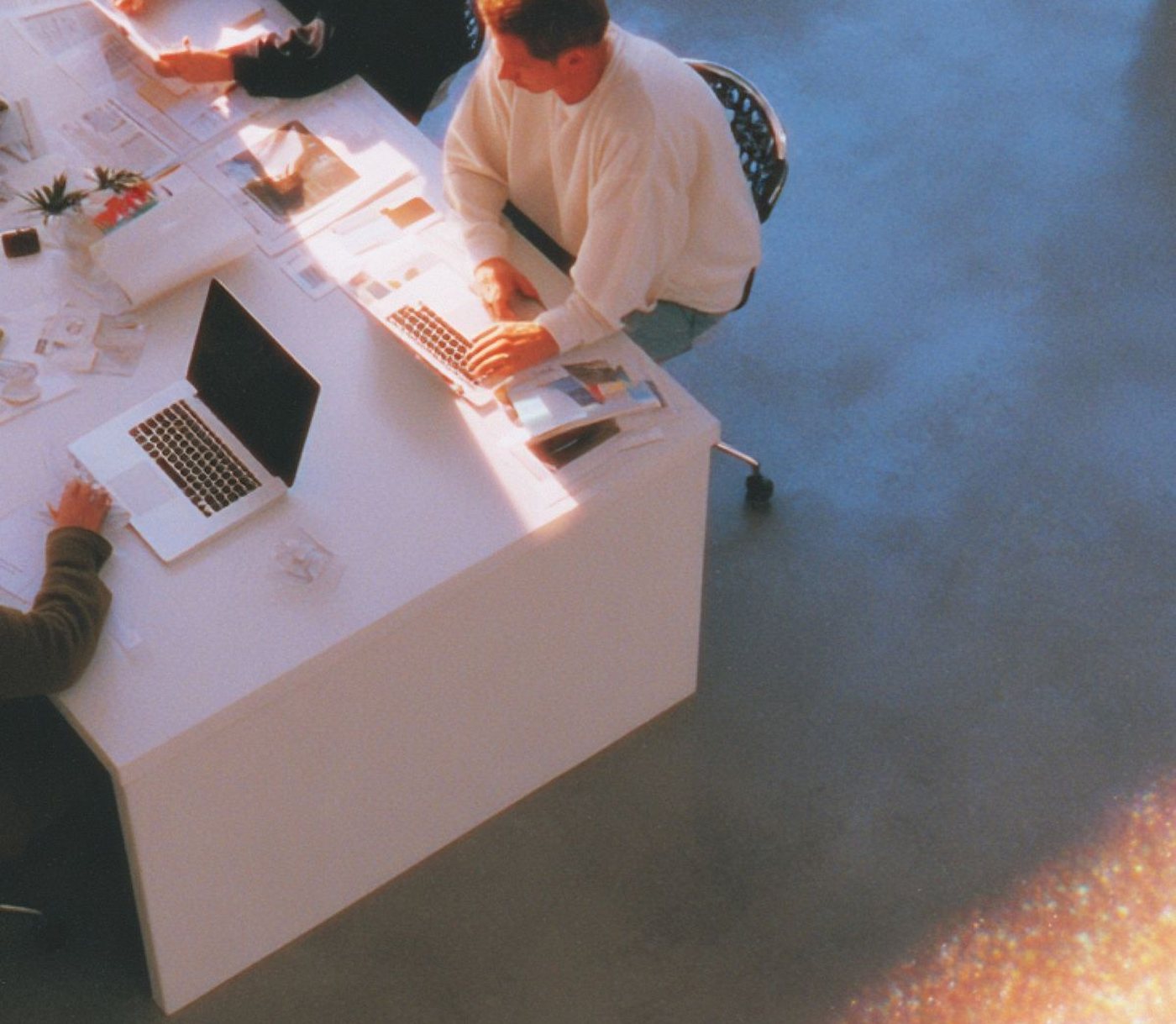Founders working together around a table planning a launch